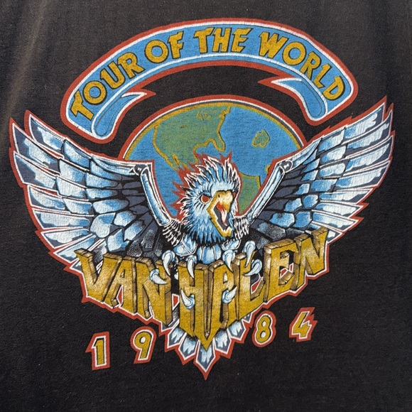 Van Halen single stitch vintage band tee - eagle graphic with back hit - Picture 2 of 7